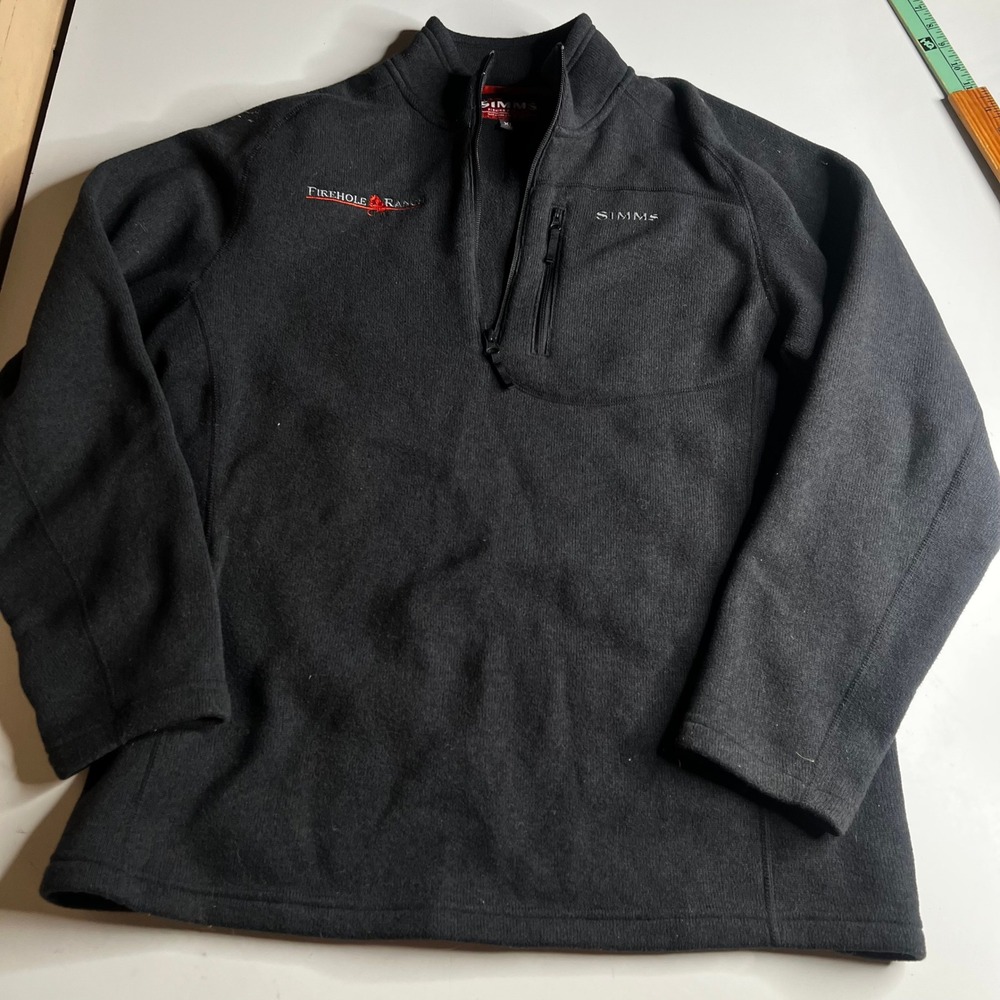 Simms Fishing Firehole Ranch 1/4 Zip Fleece Pullover Jacket Gray Mens XL